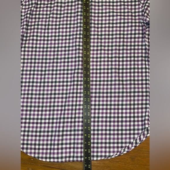 Jack Stone Thomas Dean Mens Long Sleeve Button Up Purple Check Shirt Sz M - Picture 5 of 8